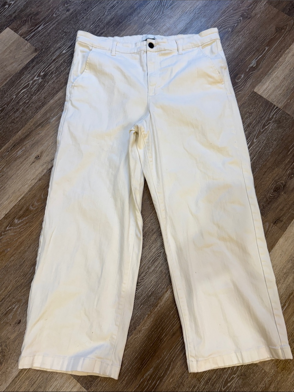 Ella Moss Cream Wide-Leg Crop Trousers